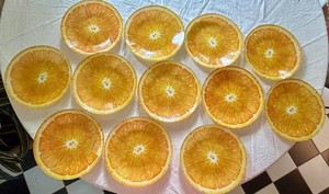 K - Orange Slice Dessert Plates 5.5in (Lot of 12)