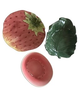 LR - Serving Bowls - Strawberry, Leaf & Watermelon Designs (Lot of 3)