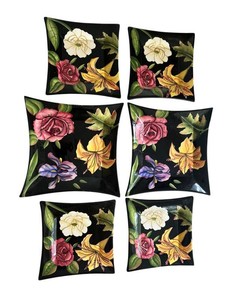 K - Decorative China Plates - Pacific Rim Handpainted Floral Set (Lot of 16)