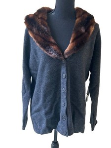 UC2 - New Cardigan Sweater - Lauren Ralph Lauren Faux Fur Collar Size 1X