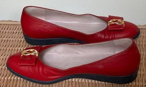 UL - Womens Ballet Flats - Bruno Magli Leather Red Size 8B R2 1085