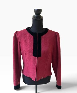UC2 - Vintage Womens Jacket - Geiger Zip-Front Burgundy Size 42