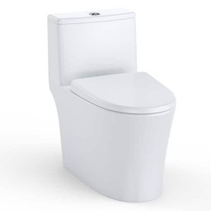 Garvee 15 in. 1-piece 3L4. 8L Dual Flush VShape PP Seat Toilet in White with Ceramic Bowl, ADA Compatible