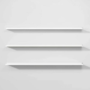 72 in. W x 4.2 in.5 in.5.7 in. D White Engineered Wood Wall-Mounted Decorative Wall Shelves with Picture Ledge(3-Pack)