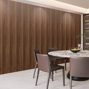Art3d 37 in. x 35 ft. x 8 ft. Walnut Wood Design Square Edge MDF Decorative Fluted Wall Paneling 6-Pack (58 sq. ft)