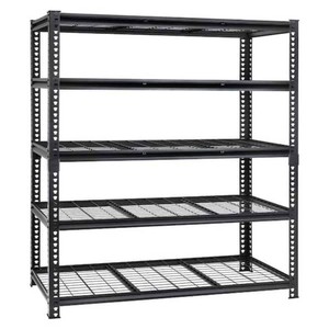 Huluwat 5-Tier Heavy Duty Steel Adjustable Boltless Garage Storage Shelving Unit in Black (60 in. W x 78 in. H x 24 in. D)