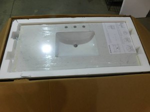 PROOX 48 in. W x 22 in. D Engineered Stone Composite Vanity Top in White with White Rectangular Single Sink