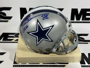 Drew Pearson Autograph Dallas Cowboys Mini Football Helmet