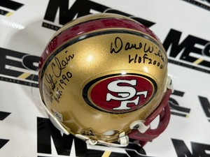 Bob St. Clair and Dave Wilcox Autograph w HOF Inscriptions San Francisco 49ers Mini Football Helmet