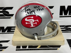 Joe Perry Autograph w HOF Inscription San Fancisco 49ers Mini Football Helmet