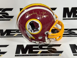 Charley Taylor and Ken Houston Autograph w HOF Inscription Washington Redskins Mini Football Helmet