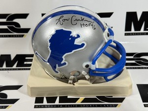 Lou Creekmur Autograph w HOF Inscription Detroit Lions Football Mini Helmet