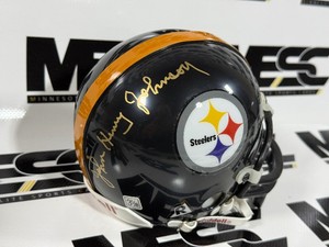 John Henry Johnson Autograph Pittsburgh Steelers Mini Football Helmet