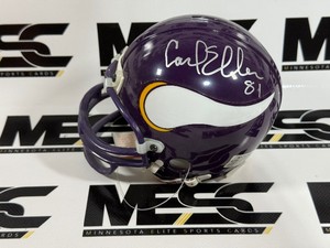 Carl Eller Autograph Minnesota Vikings Mini Football Helmet