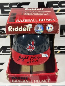 George Foster Autograph w MLB Authenticity Cleveland Indians Mini Baseball Helmet