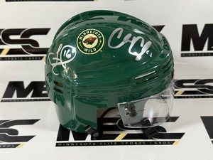 Charlie Coyle, Jason Zucker, Mikael Granlund Autograph Minnesota Wild Mini Hockey Helmet