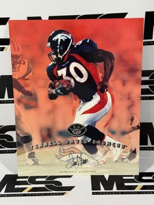 Terrell Davis Autograph 1997 Leaf Oversized Football Card Photo - Denver Broncos