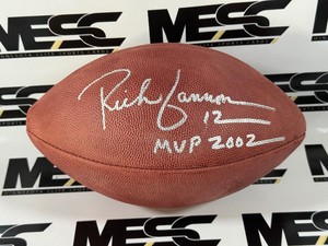 Rich Gannon Autograph w MVP Insctipion Wilson NFL Football with Case