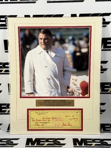Henry Hank Stram Authentic Signed Personal Check Matted W Photo - NFL Football Hall of Famer
