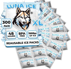 Dry Ice Packs for Shipping XL - Long Lasting ice Packs - 24 Hour Freeze Power - BPA Free - 300 Pack Bulk 150 lb   Hielo Seco - Reusable Gel Bricks for Food