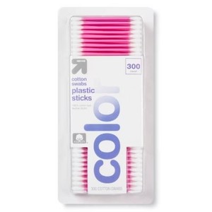 Cotton Swabs Colored Stick - 300ct - up & up   box of 32 packs