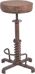 Industrial Bar Stool with Swivel PU Seat Rustic Counter Stool for Kitchen Island Vintage Coffee Chair 24-28inch Height Adjustable