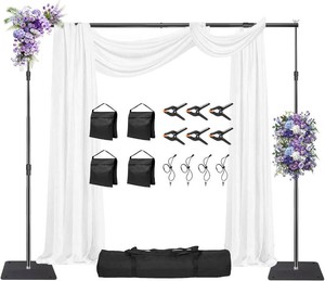 Heavy Backdrop Stand Kit, 10x10 ft Adjustable Photographic Background Stand Support System Kit, Suitable for Professional Photography, Wedding, Family Celebration, Party, Birthday