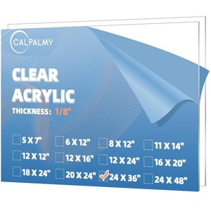 CalPalmy 2 Pack 24x36 Acrylic Sheets, 18 Thick Clear Plexiglass