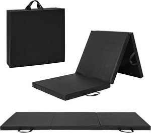 CAP Barbell Folding Exercise Mat   Durable, Anti-Tear, Thick Padding for Fitness, Aerobics, Gymnastics & Home Workouts. 72L x 24W x 2Thick. BLACK