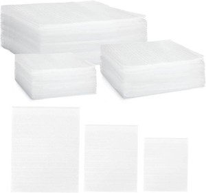 Mollensiuer 60Pcs 3 Sizes Cushion Foam Wrap Pouches, White, Packing Sleeves, Dish Packing Supplies, Moving Supplies, Protect Dishes, Furniture, Glasses, Plates, Cups