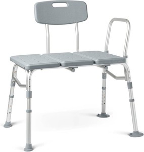 Medline Transfer Bench for Bathtubs and Showers, Adjustable Shower Bench and Bath Seat For Seniors and adults, Slip-resistant Feet, Heavy-Duty 400 lb. Weight Capacity, Tool-Free Assembly
