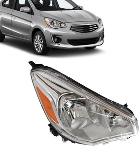$170 JX RACING Halogen Headlight Compatible with Mitsubishi Mirage G4 Sedan 2017 2018 2019 2020 Chrome Headlamp WO Bulbs Assembly RightPassenger Side for 8301D118 MI2503169
