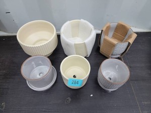 Bundle of Six (6) Ceramic Planters