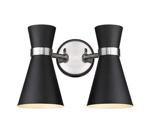 Soriano 2-Light Wall Sconce (Matte Black  Brushed Nickel)  Z-Lite  Model 728-2S-MB-BN  Est. Retail $136