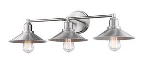 Casa 3-Light 27-Inch Bath Vanity Light (Brushed Nickel)  Z-Lite  Model 613-3V-BN  Est. Retail $176