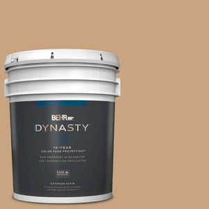 Dynasty Pelican Tan (S260-4) Satin Exterior Stain-Blocking Paint &amp Primer, 5 Gallon  Behr  Model 965405  Est. Retail $368