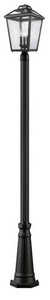 Bayland 3-Light Outdoor Post Light with Post, Black  Z-Lite  Model 539PHBR-519P-BK  Est. Retail $714