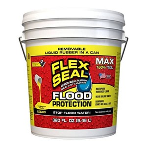 Liquid Flood Protection MAX Rubberized Sealant, 2.5 Gallon  Flex Seal  Model RLSYELR02  Est. Retail $300