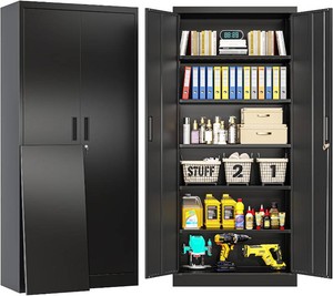 READ DESCRIPTION  5-Shelf Storage Metal Storage Cabinet  BESFUR  Est. Retail $143