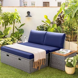 READ DESCRIPTION  Wicker Outdoor Day Bed  Vineego  LS-LCRF22-0118-D3  Est. Retail $270
