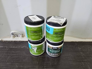Quantity Four (4) Paint Samples  One (1) Wedgewood  One (1) Tuscan Beige  One (Whipped Cream) Paint & Stain  Behr