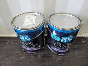 READ DESCRIPTION  2 Gallons Mountain Stream (PPG1149-4) Satin Door, Trim &amp Cabinet Paint  PPG  Model PPG1149-4B-01SA  Est. Retail $102