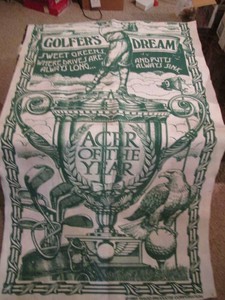 Large Golf themed felt wall tapestry