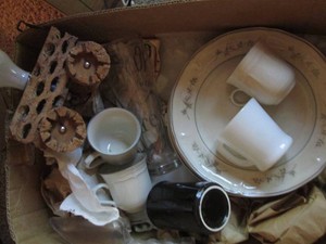 Floral Print Stoneware plus fire king mug and assorted dishware