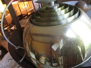 Brass tone bulb style pendulum light fixture