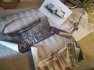Vintage posters, wall decor and cribbage game