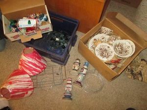 Vintage Windsor Waxe bone china, Vintage Christmas decor and other items shown