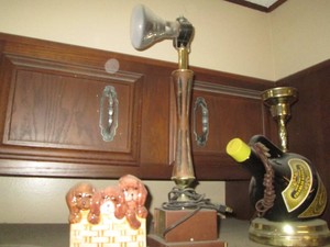 Vintage abstract table lamps with ceramic planter