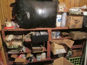 Bulk quantity of household supplies, vinyl record albums, painting supplies, speed control board, music cds and more