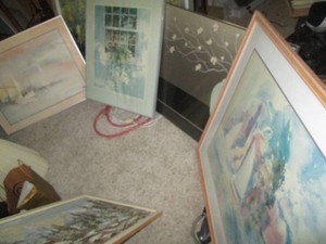 Collection of vintage framed wall art